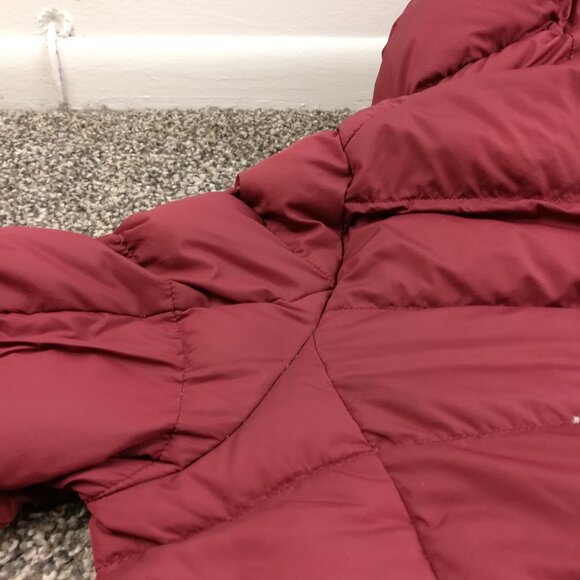 Uniqlo Coat Jacket Down Puffer Quilted Full Zip Burgundy Red Womens Small *Flaw - Picture 7 of 12
